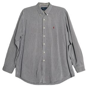 Ralph Lauren Blake Shirt Gingham Check Men's XL Vintage Long Sleeve Button Down